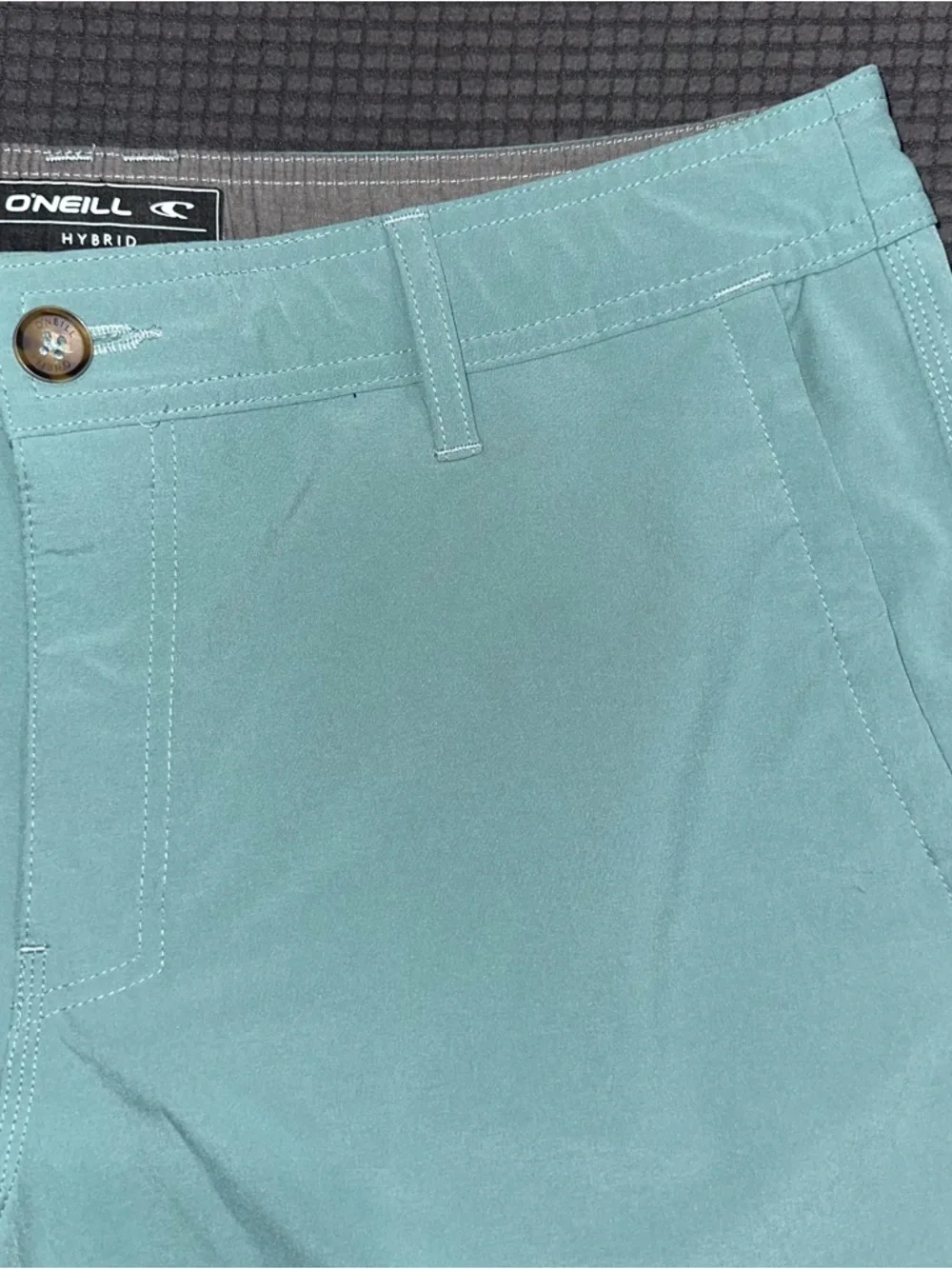 O Neill Hybrid Shorts Mens Size 34 Aqua Performance Stretch Casual - Picture 2 of 7